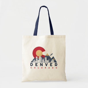 Tote Bag Drapeau Denver Colorado Camping Randonnées Souveni