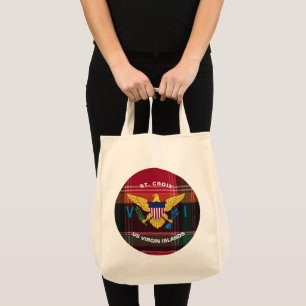 Tote Bag Drapeau des îles Vierges américaines Madras St. Cr