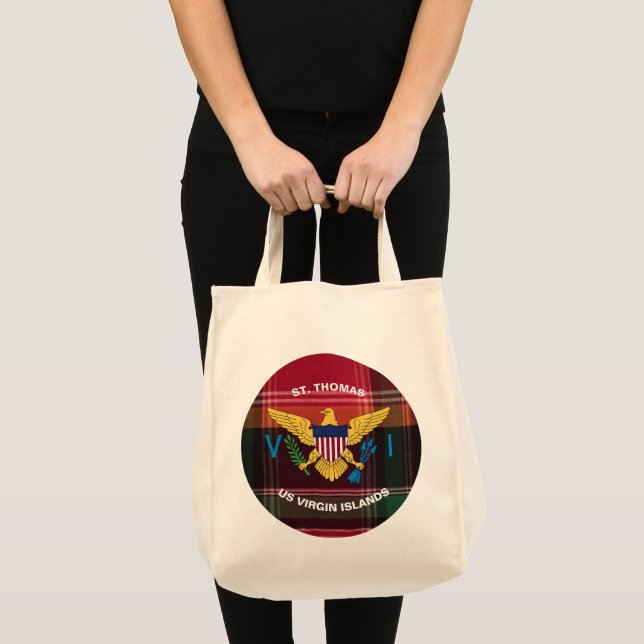 Tote Bag Drapeau des îles Vierges américaines Madras St. Th (Devant (produit))