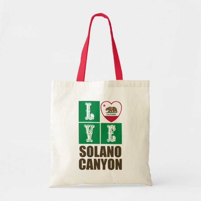 Tote Bag Drapeau d'État de Californie Coeur Solano Canyon (Devant)