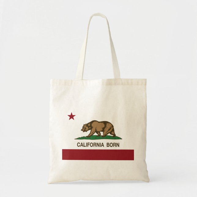 Tote Bag Drapeau d'ours soutenu par Californie (Devant)