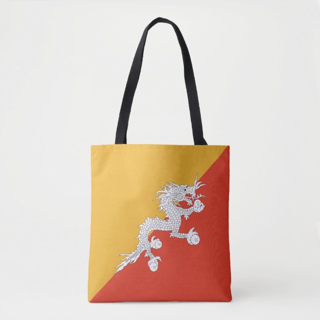 Tote Bag Drapeau du Bhoutan patriotique (Devant)
