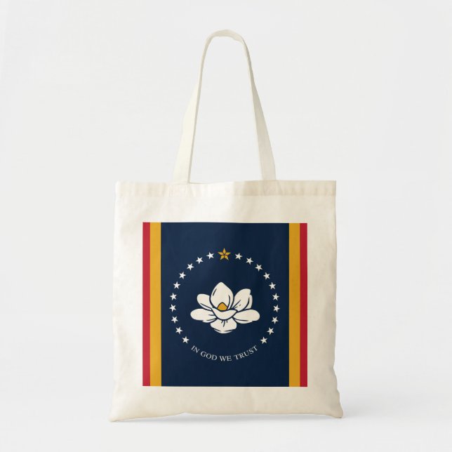 Tote Bag Drapeau du Mississippi - Nouveau Drapeau de Magnol (Devant)