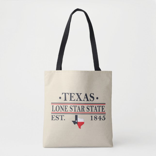 Tote Bag Drapeau du Texas carte l'état étoile solitaire (Devant)