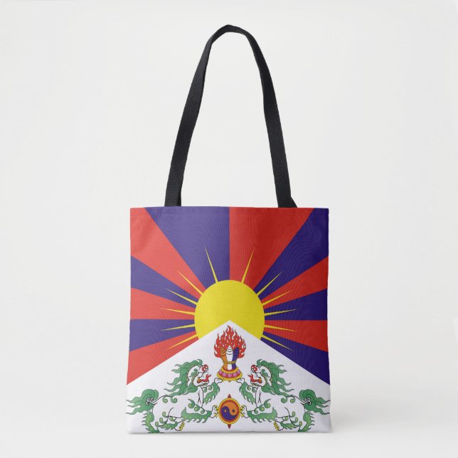 Tote Bag Drapeau du Tibet libre (Devant)