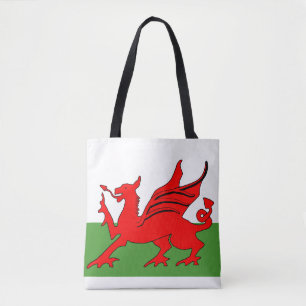 Tote Bag Drapeau gallois du dragon rouge