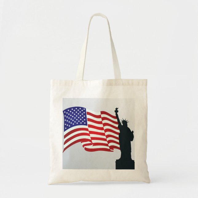 Tote Bag Drapeau Lady Liberty Et Américain (Devant)
