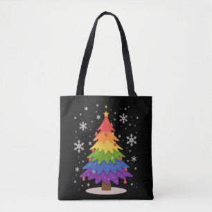 Tote Bag Drapeau LGBT Sapin de Noël Joyeux Noël Fierté Gay