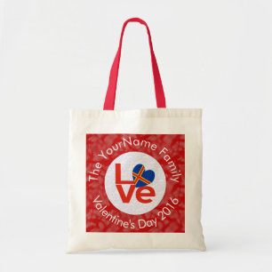 Tote Bag Drapeau LOVE Lettre Rouge des Îles Åland Personnal