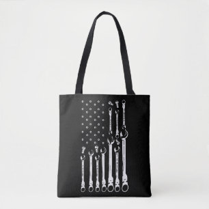 Tote Bag Drapeau mécanique Drapeau patriotique américain Mé