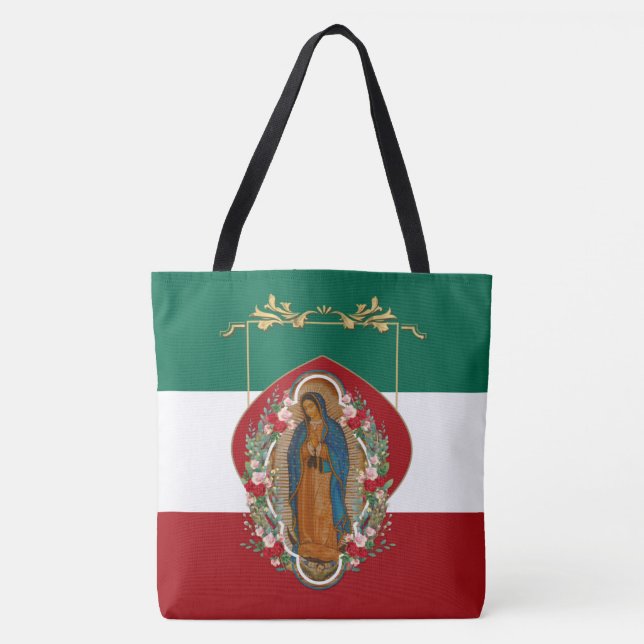 Tote Bag Drapeau mexicain de la dame espagnole de Guadalupe (Devant)