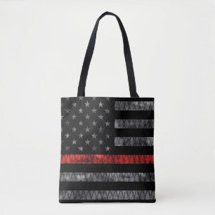 Tote Bag Drapeau minuscule de pompier Red Line