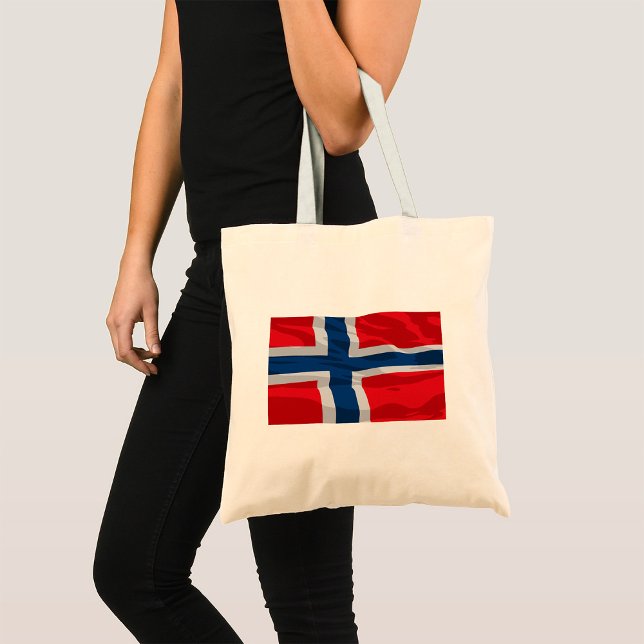 Tote Bag Drapeau Norvège Rouge Et Bleu (Créateur téléchargé)