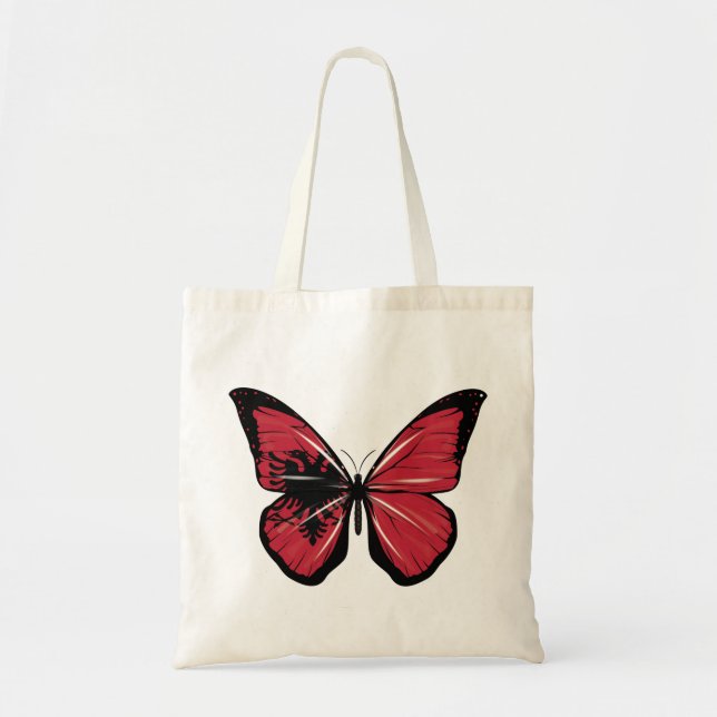 Tote Bag Drapeau papillon d'Albanie (Devant)