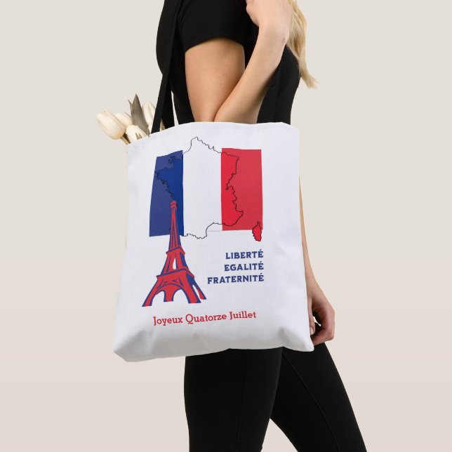 Tote Bag Drapeau patriotique français BASTILLE DAME (De près)