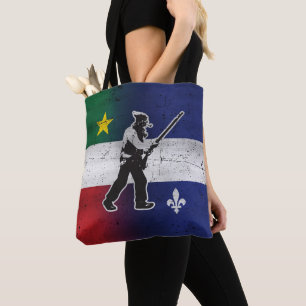 Tote Bag Drapeau Québec et Patriote Henri Julien érodé