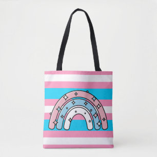 Tote Bag Drapeau Transgenre LGBTQIA+ Rose, Bleu et Blanc