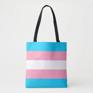 Tote Bag Drapeau Transgenre Pride Bleu Rose Blancs