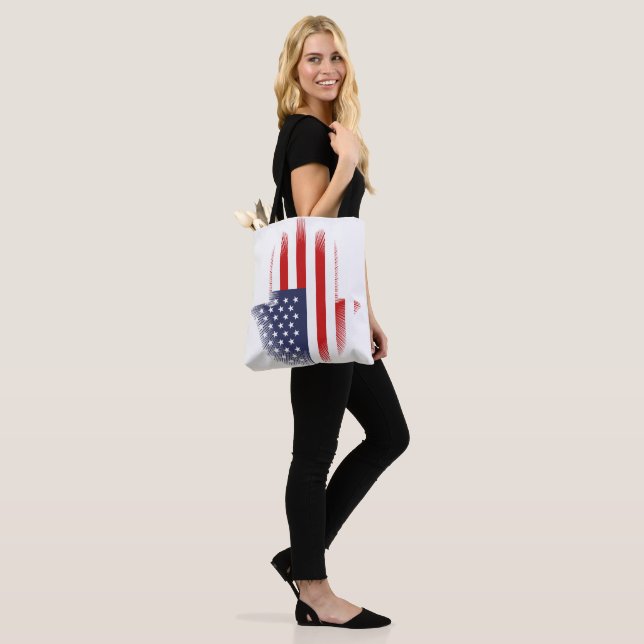 Tote Bag Drapeau USA (Sur le modèle)