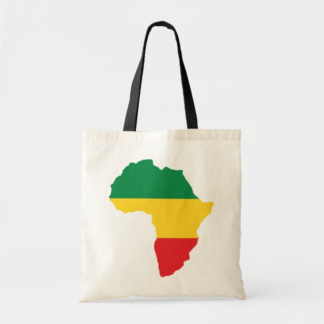 Tote Bag Drapeau vert, or et Afrique rouge (Devant)