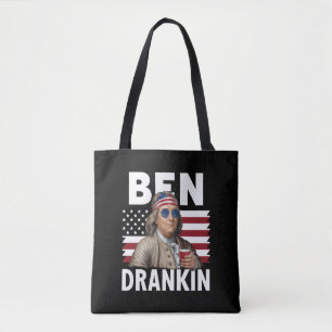 Tote Bag Drapeau vintage amusant du 4 juillet Ben Drankin B