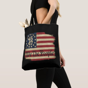 Tote Bag Drapeau vintage en détresse We The People Trump 45