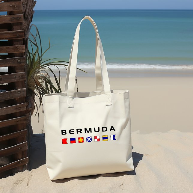 Tote Bag Drapeaux des signaux marins des Bermudes Couleur c (Créateur téléchargé)