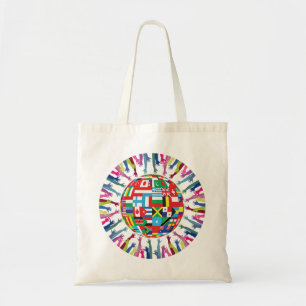 Tote Bag Drapeaux mondiaux de la PAIX MONDIALE Hissé les ma