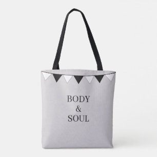 Tote Bag Drapeaux noirs et blancs sur fond argenté