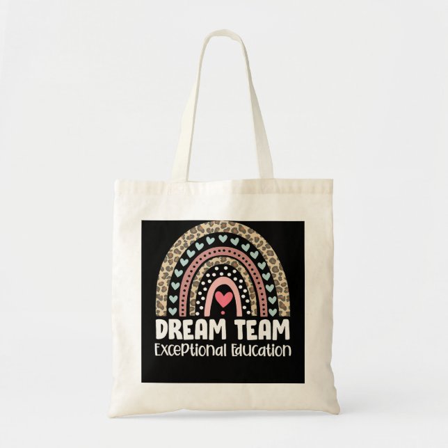 Tote Bag Dream Team Cute Rainbow Exceptional Education Spee (Devant)