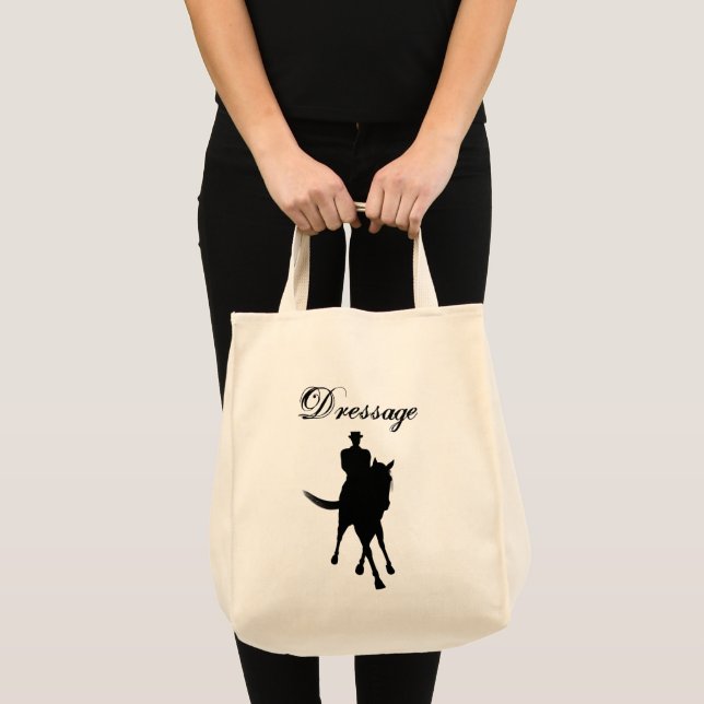Tote Bag Dressage Rider Et Cheval Silhouette Lumière (Devant (produit))