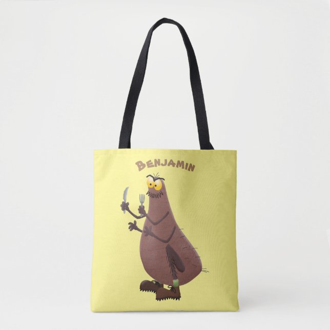 Tote Bag Drôle affamé pulette affamée dessin animé (Devant)