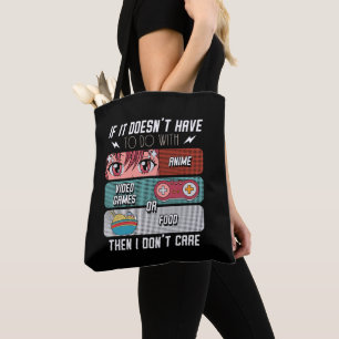 Tote Bag Drôle Anime Fans Nourriture Et Jeux Vidéo Cadeaux