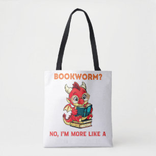 Tote Bag Drôle Art Dragon Lecture Livres Mythique Créature