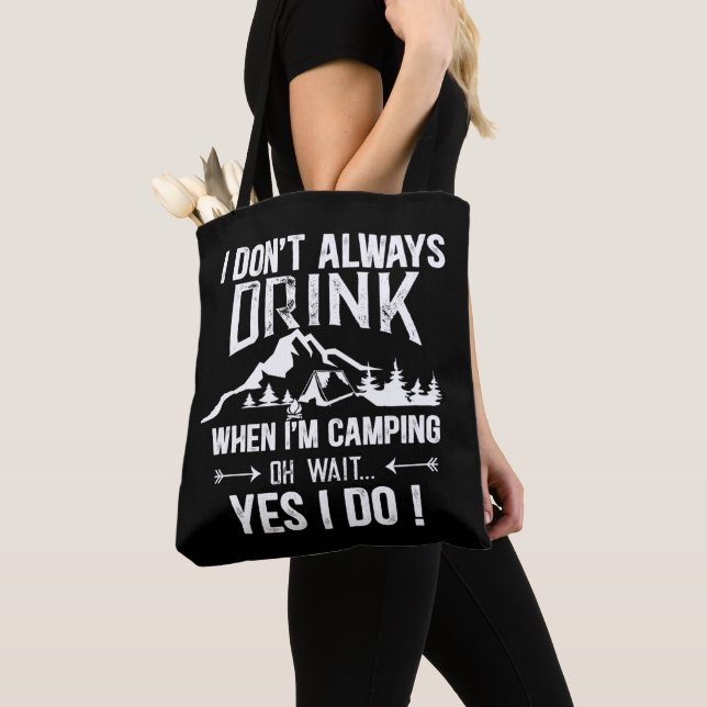 Tote Bag Drôle camper et boire des paroles (De près)