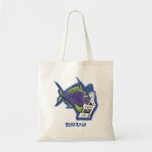 Tote Bag Drôle caricature de poisson de pêcheur