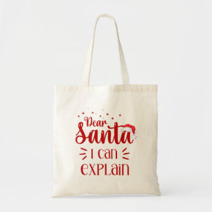 Tote Bag Drôle Cher Père Noël Je peux expliquer Noël