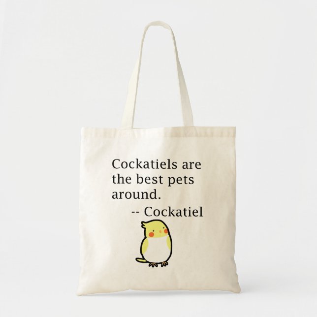 Tote Bag Drôle Cockatiel citation Animaux Oiseaux Oiseaux A (Devant)