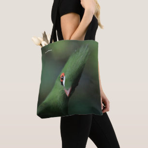 Tote Bag Drôle Curieux Guinée Turaco Oiseau Vert