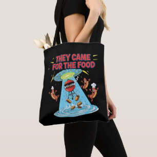 Tote Bag Drôle d'alien BBQ UFO Abduction Hot Dogs Burgers