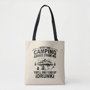 Tote Bag Drôle de camping à boire des paroles