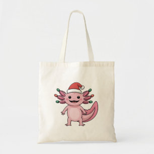 Tote Bag Drôle de chapeau de Noël Santa Axolotl déguisement