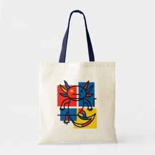 Tote Bag Drôle de motif d'art abstrait Axolotl Piet Mondria