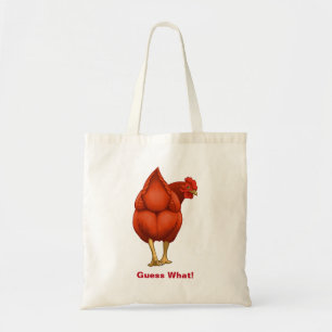 Tote Bag Drôle Devinez Ce Bouton De Poulet Rouge Hen
