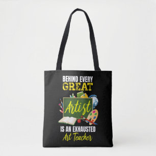 Tote Bag Drôle enseignant d'art épuisé retour à l'école