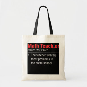 Tote Bag Drôle Enseignant De Définition De Mathématiques Av