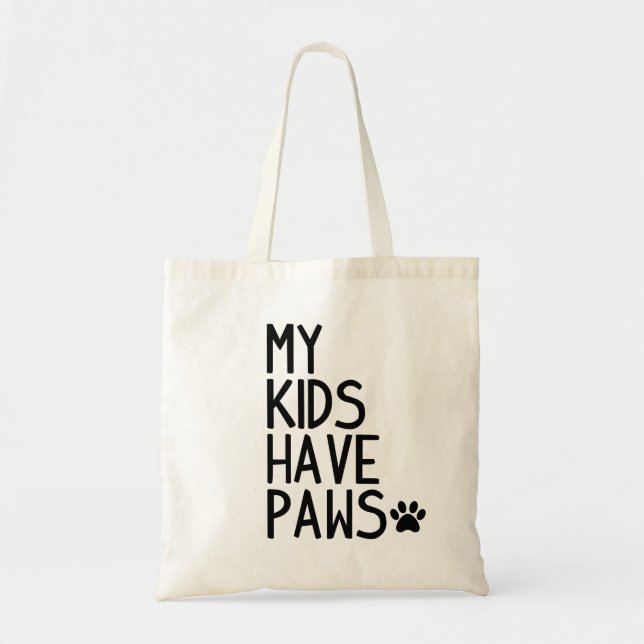 Tote Bag Drôle et mignon mes enfants ont des pattes (Devant)