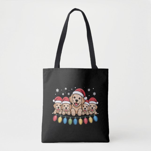 Tote Bag Drôle Golden Retriever Christmas Chien Chien Chien (Devant)