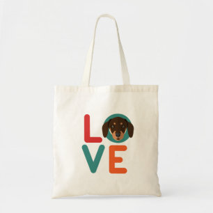 Tote Bag Drôle J'Aime Dachshund J'Aime Mon Chien Puppy Amou