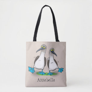 Tote Bag Drôle, joyeux croquis à pieds bleus dansant dessin